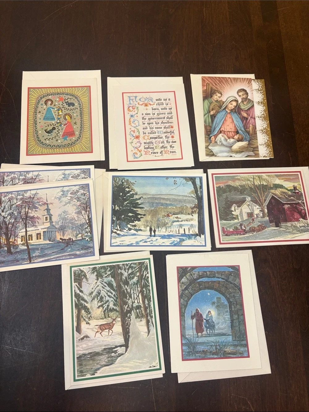 9 vintage Holiday Art Cards